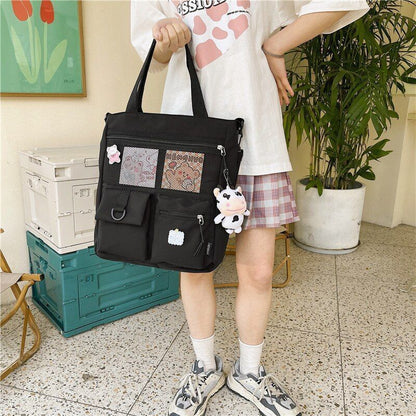 Large Capacity Shoulder Bag Fashionable Students Shoulder Bag Nylon Waterproof
