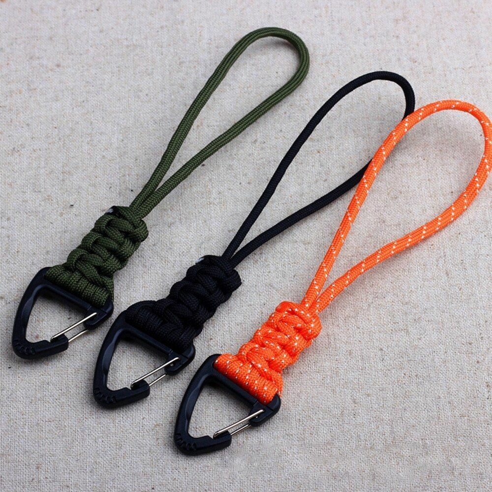 46CM 1 PC Paracord Keychain Lanyard Metal Triangle Buckle Outdoor Cord Carabiner