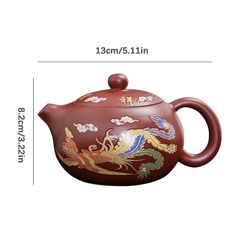 Color Changing Teapot Zisha Chinese Dragon Phoenix Teapot Purple Sands Teapot