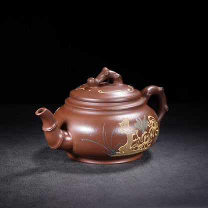 Chinese Yixing Zisha Clay Handmade Exquisite Teapot （松竹梅 底款：汪寅仙）