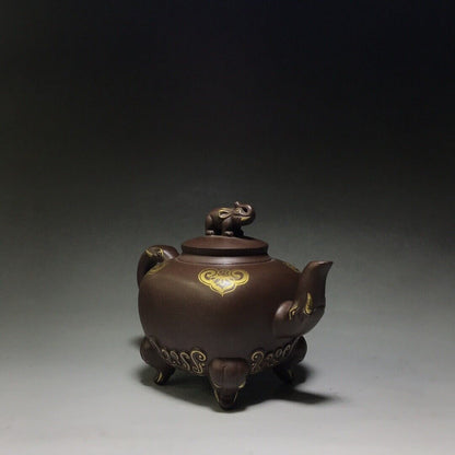 Chinese Yixing Zisha Clay Handmade Exquisite Teapot （吉祥如意 底款：蒋建军）