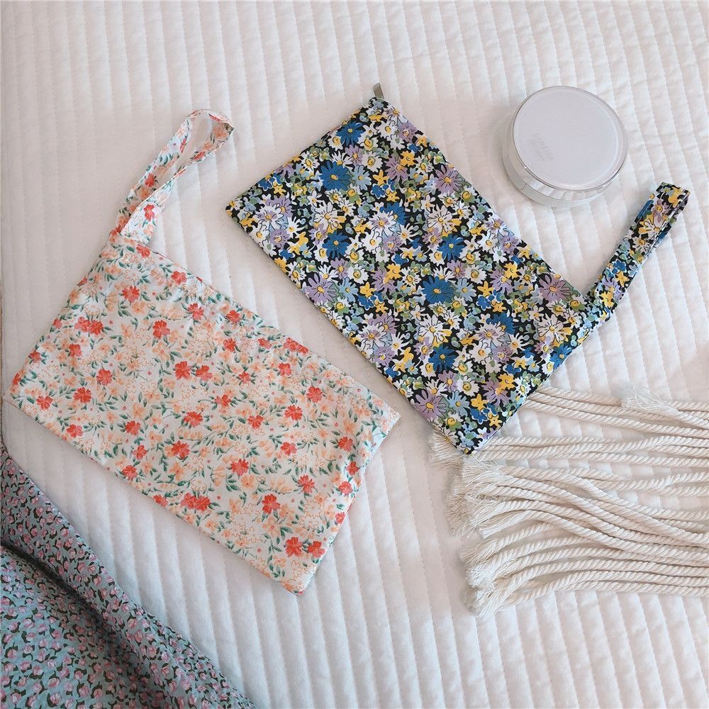 Floral Coin Purse Cotton Pouch Cosmetic Bag Fabric Make Up Organizer Storage Bag