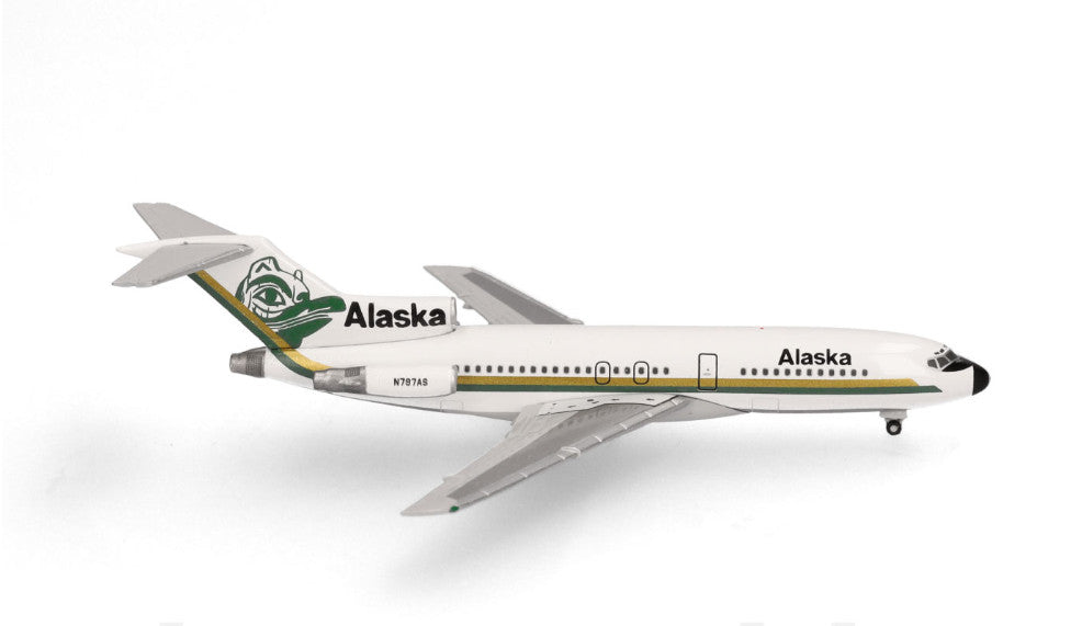 1:500 Herpa Alaska Airlines Boeing 727-100 Passenger Airplane Diecast Model