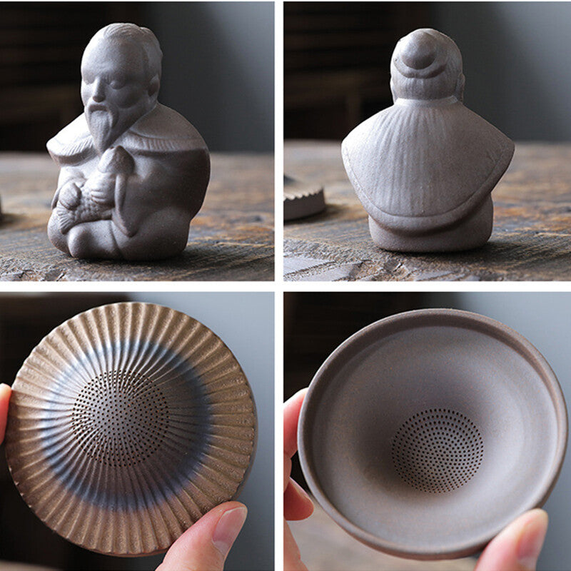 Chinese Ceramic Tea Strainer Crude Pottery Tea Filter Stainer Tea Accessories