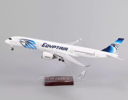 47CM 1:140 EGYPTAIR AIRBUS A350 Plane Aircraft Landing Gear Resin Airplane Model