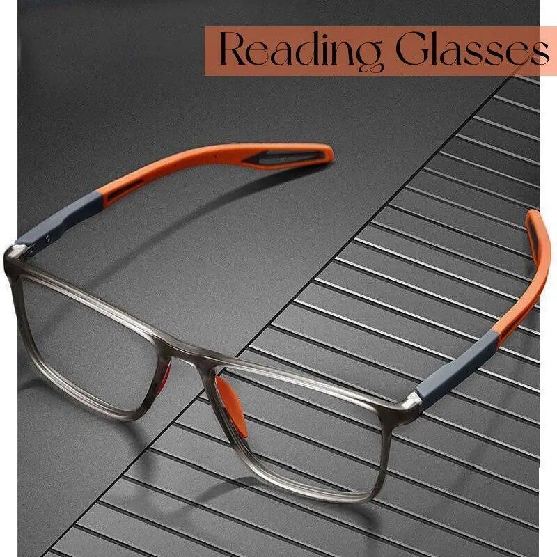 Men TR90 Anti-blue Light Square Reading Glasses Sport Lightweight Glasses New
