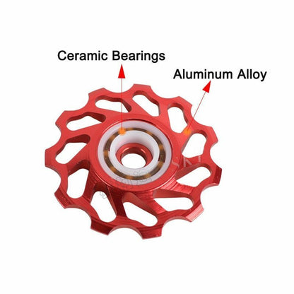 Rear Derailleur Guide Wheel 2pcs MTB Road Bike Ceramic Pulley 7005 11T Cycling