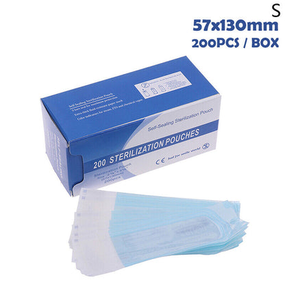 200Pcs Disposable Sterilization Disinfection Bag Set Nail Tool Sterilizer PP Bag