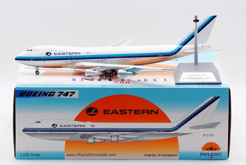 1:200 35CM InFlight EASTERN BOEING 747-100 Passenger Airplane Diecast Model