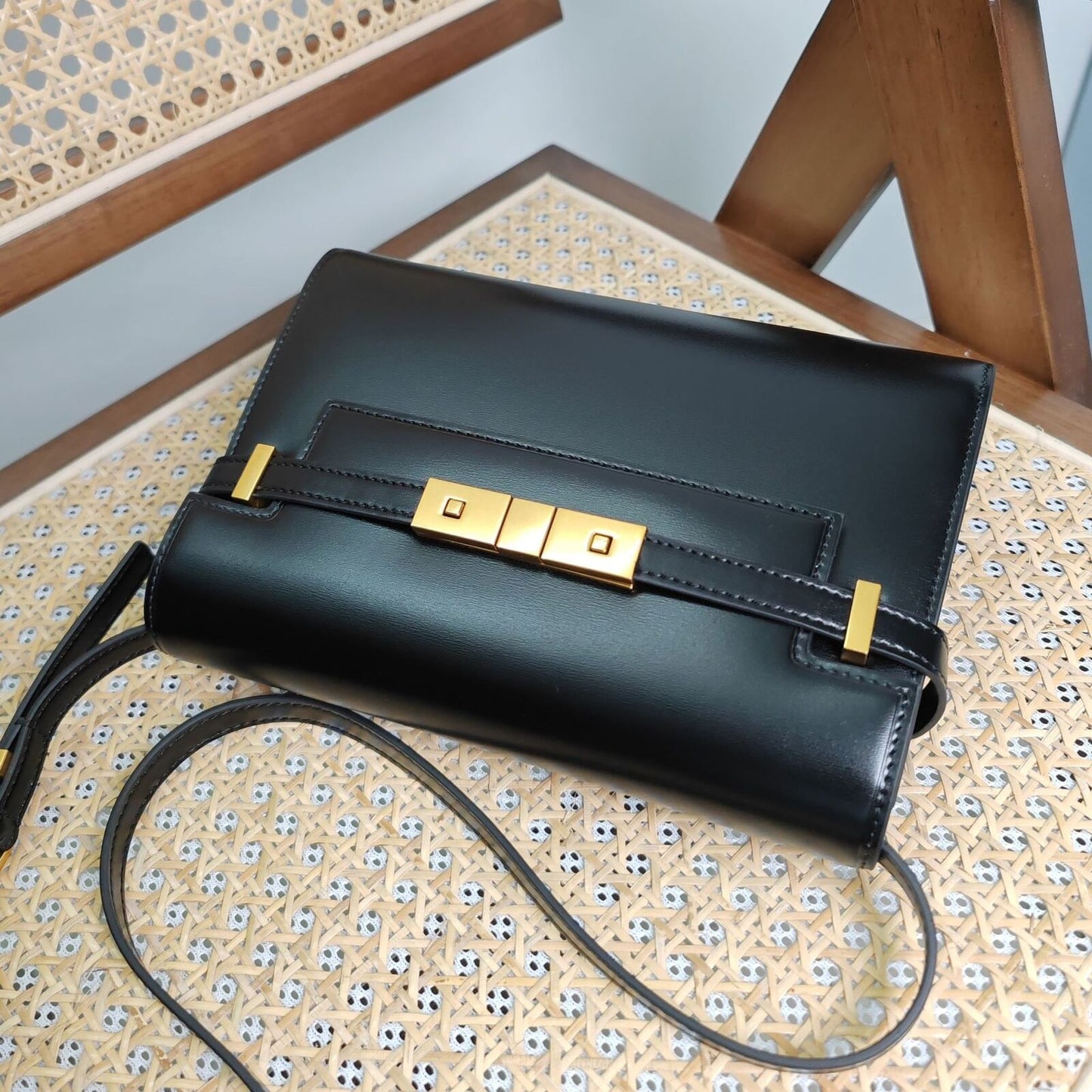 Real Leather Flap Small Purse Briefcase Handbag Shoulder Bag Clutch Fashion