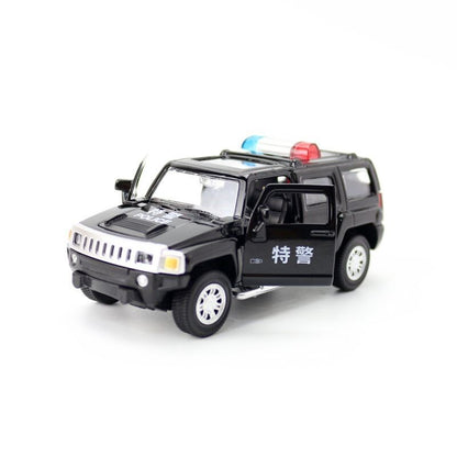 1:43 Diecast Hummer H3 Police SUV Metal Car Model Toy Pull Back Door Open Gift