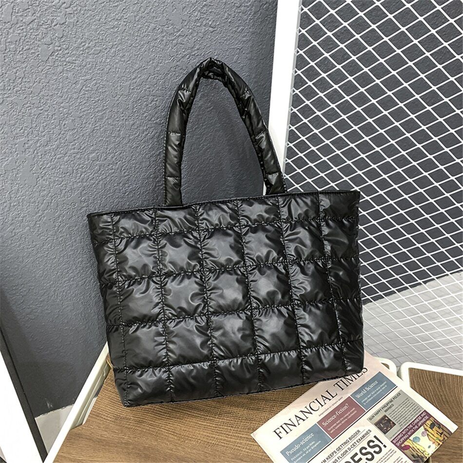 Women's Space Bag Down Padded Shoulder Bags Women Winter Bags Handbags