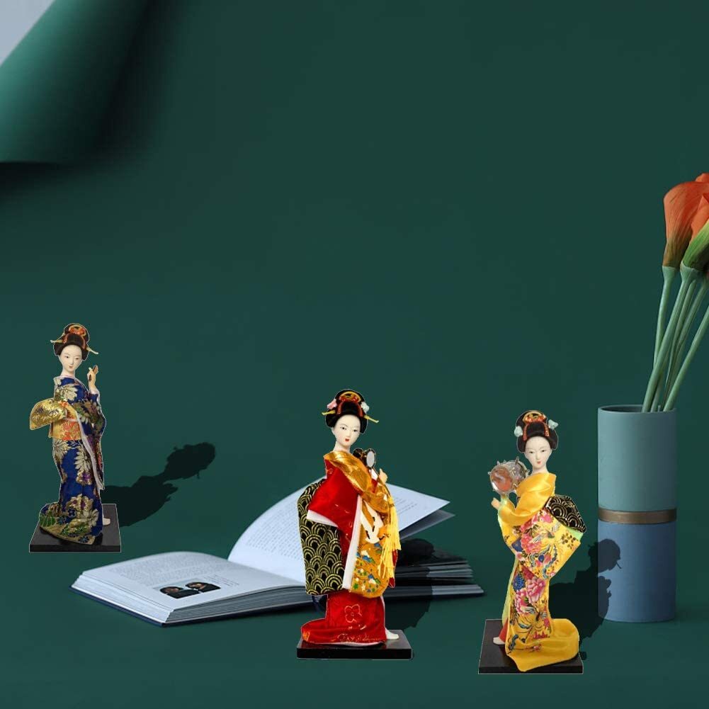 Japanese Lovely Geisha Figurines Dolls with Kimono New House Office Decoration