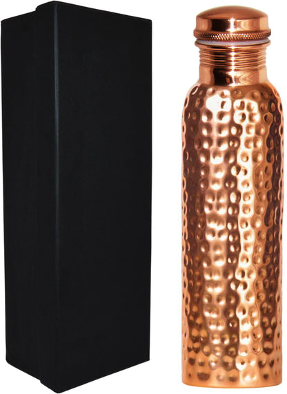 30 Ounce 99.7% Copper Drinking Vessel in Elegant Gift Box, Hammered Water Bottle