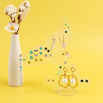 Jewelry Display Holders Heart Shaped Transparent Earrings Bracelet Storage Shelf