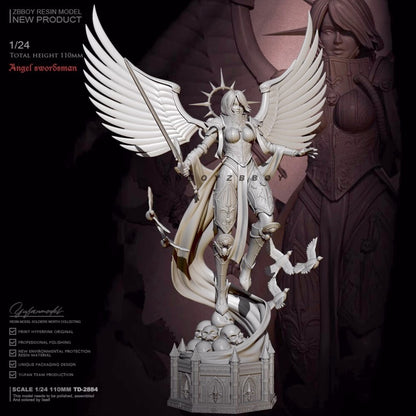 1:24 resin figure model kit Fantasy Angel Sword God Unassembled unpainted