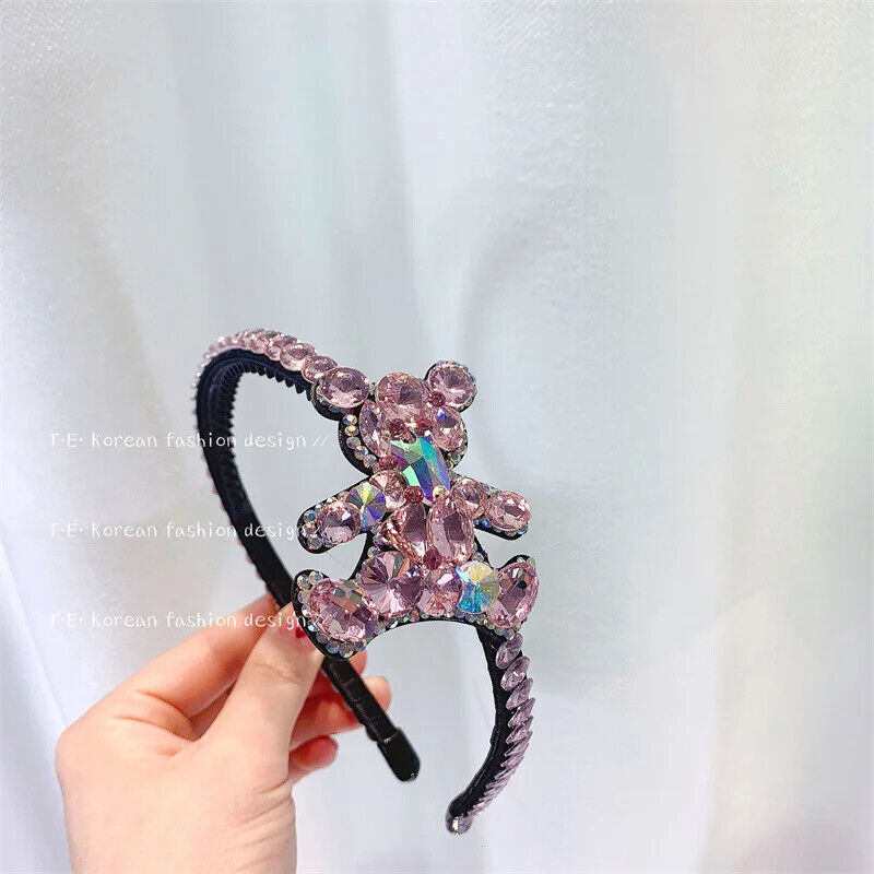 Women Headband Vintage Baroque Flower Big Diamond Luxury Fashion Party Hairbands