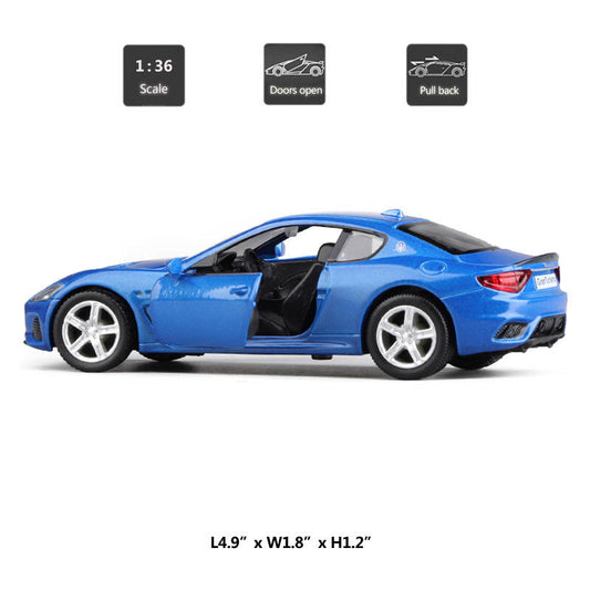 1:36 Maserati GranTurismo MC Model Car Diecast Toy Cars Door Open Kids Gift Blue