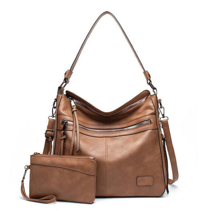 Winter Women Handbags Shoulder Bags Travel Weekend Leather Bag with Purse
