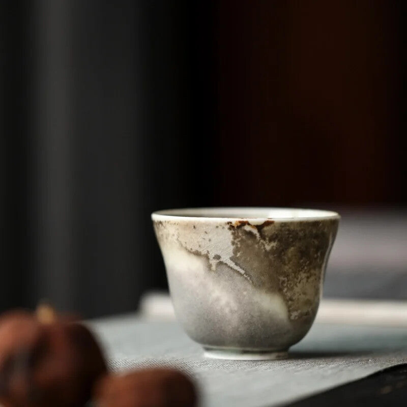 Jingdezhen Thin Glaze Kiln Baked Crystal Glaze Firewood Tea Cup Master Cup Tea