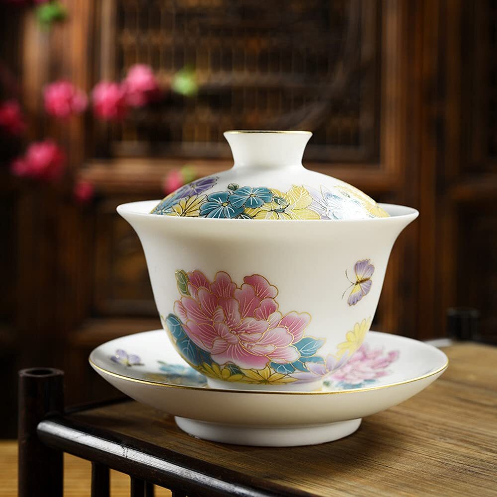 140ml Dehua Porcelain Gaiwan Handmade Bowl Tea Cup Creative Kung Fu Tea Set