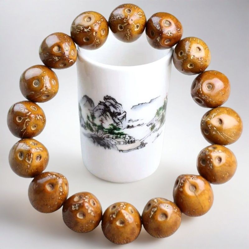 Wealth Mouse Bodhi Purple Gold Mouse Bead Bracelet Prayer Beads Hand Accessory