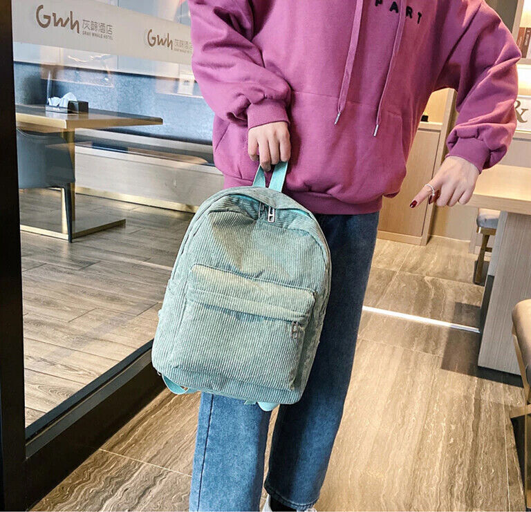 Fashion Mini Backpack Women Purse Shoulder Rucksack Small Travel Bag Corduroy