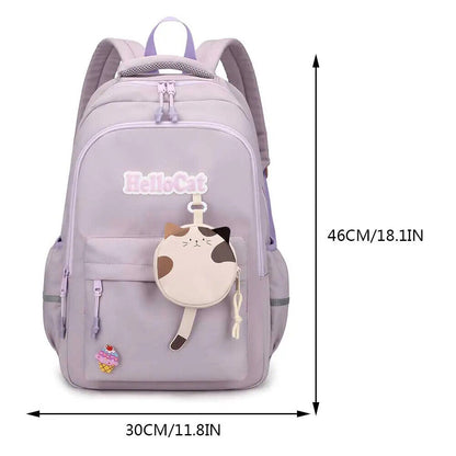 Students School Bags Canvas Backpack Patchwork Women