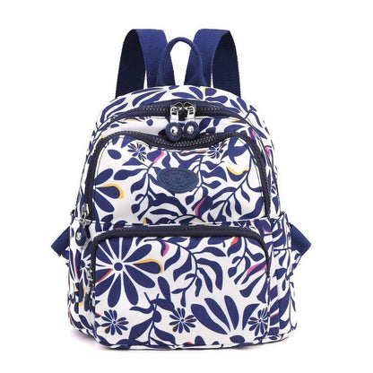 Small Backpacks Waterproof Flower Printing Shoulder School Bags Nylon Rucksack