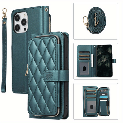 Crossbody Wallet Case for iPhone 16 15 14 13 12 11 Pro Max XR XS 7 8 Plus SE