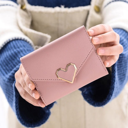 Short Wallets Synthetic Leather Purse Card Holder Wallet Small Zipper Coin Bags