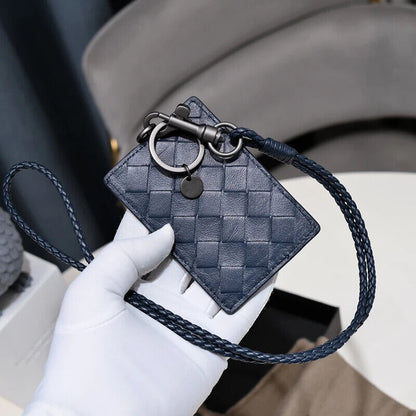 Card Holder 100% Sheepskin Bag Woven Men's Name Card Women's Employee Bags 2023