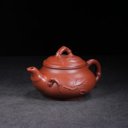 Chinese Yixing Zisha Clay Handmade Exquisite Teapot （竹韵 底款：景舟制壶）