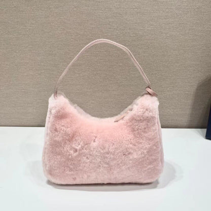 Fashionable Cashmere Underarm Shoulder Bag Versatile Nylon Shell Shape Purse 1PC