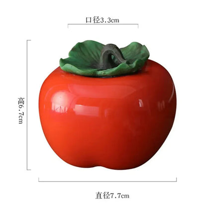 Ceramic Tea Caddy Persimmon Model Porcelain Sealed Jar Tea Set Accessories