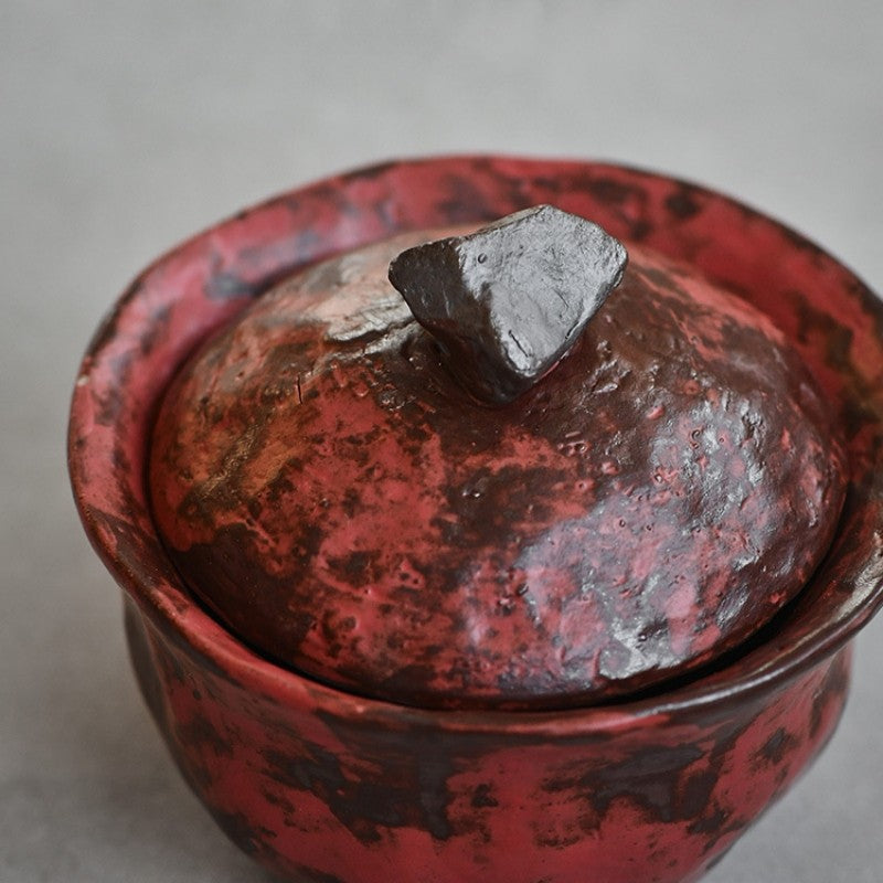 Ceramic Gaiwan Tureen Crude Pottery Japanese Style Bowl With Lid For Tea China