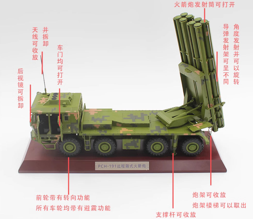 45CM 1:26 PCH-191 Box-type Long-Range Rocket Launcher Diecast Military Model