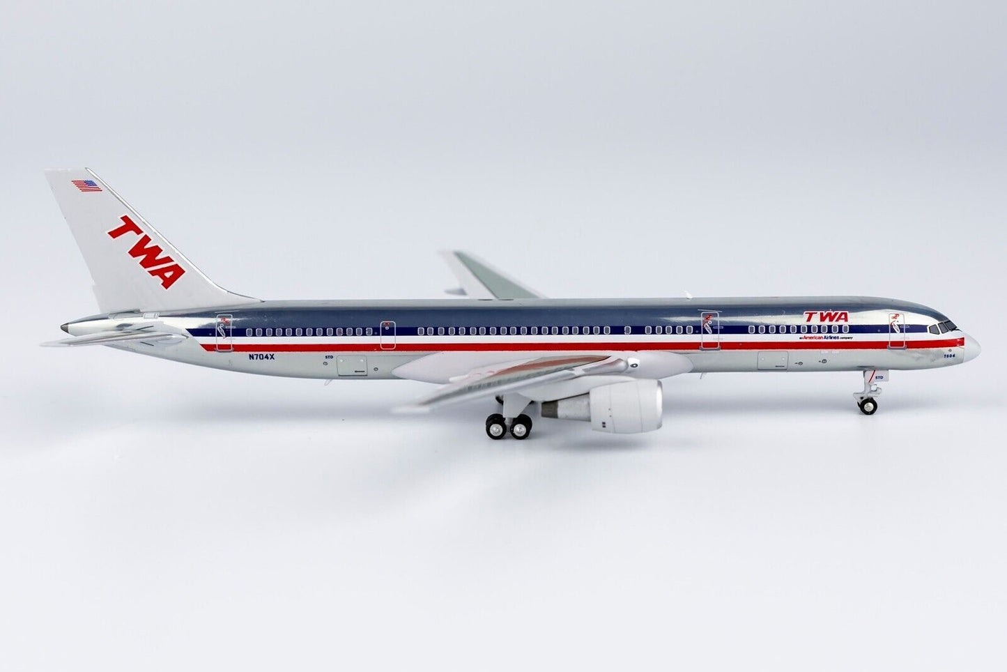 1:400 NG Model TWA BOEING 757-200 Passenger Airplane Diecast Aircraft Model