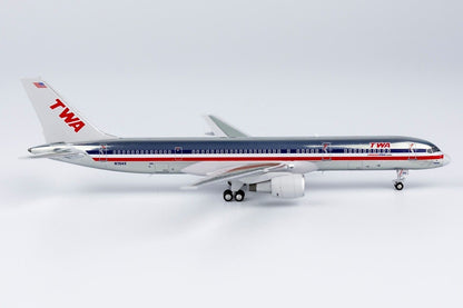 1:400 NG Model TWA BOEING 757-200 Passenger Airplane Diecast Aircraft Model