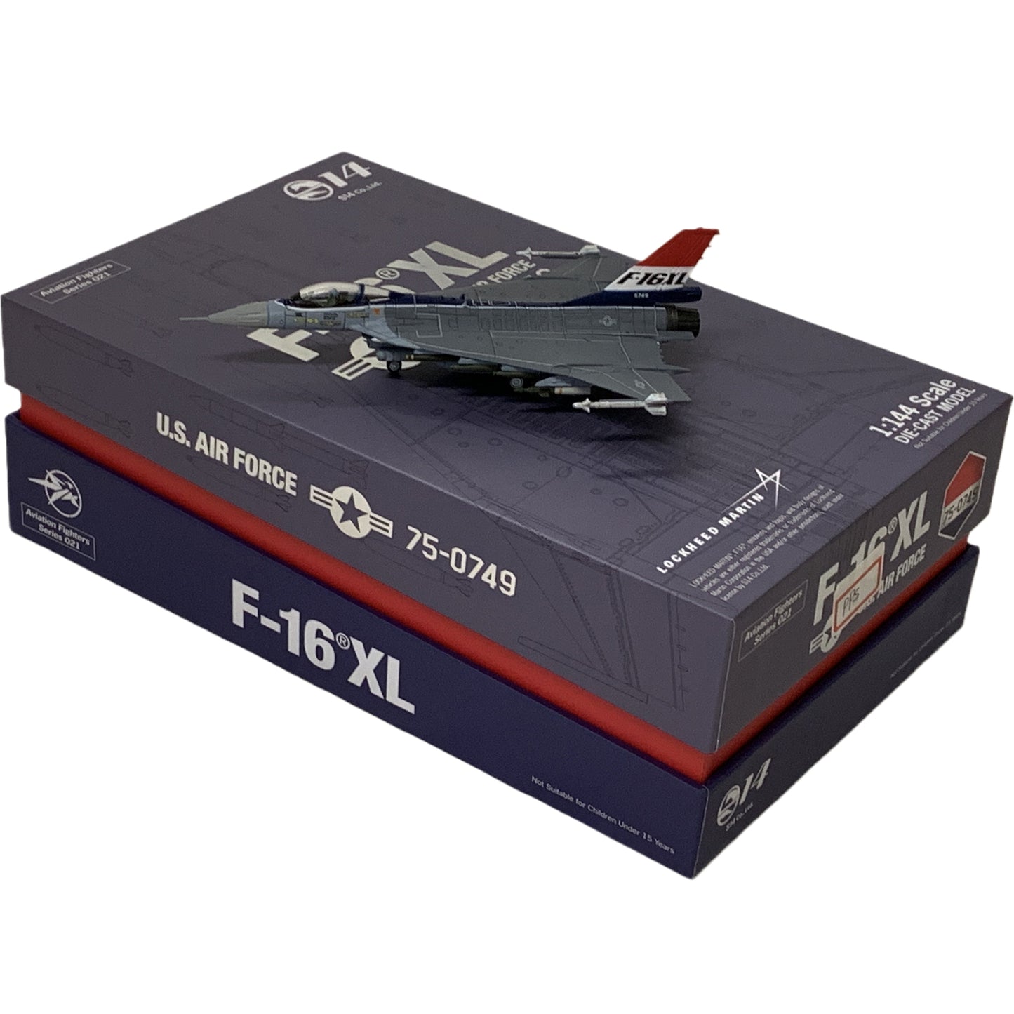 S14 1/144 US Air Force F16XL Fighter F-16XL XL-1 Prototype 75-0749 Alloy Model