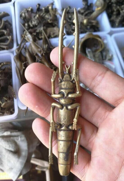 Collection Old Chinese bronze hand-carved special auspicious animals - beetles