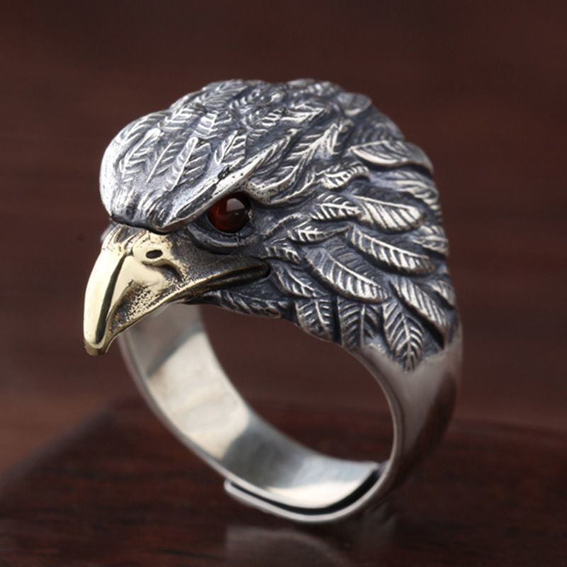 Vintage Eagle Ring Adjustable Open Finger Ring Retro Hawk Jewelry