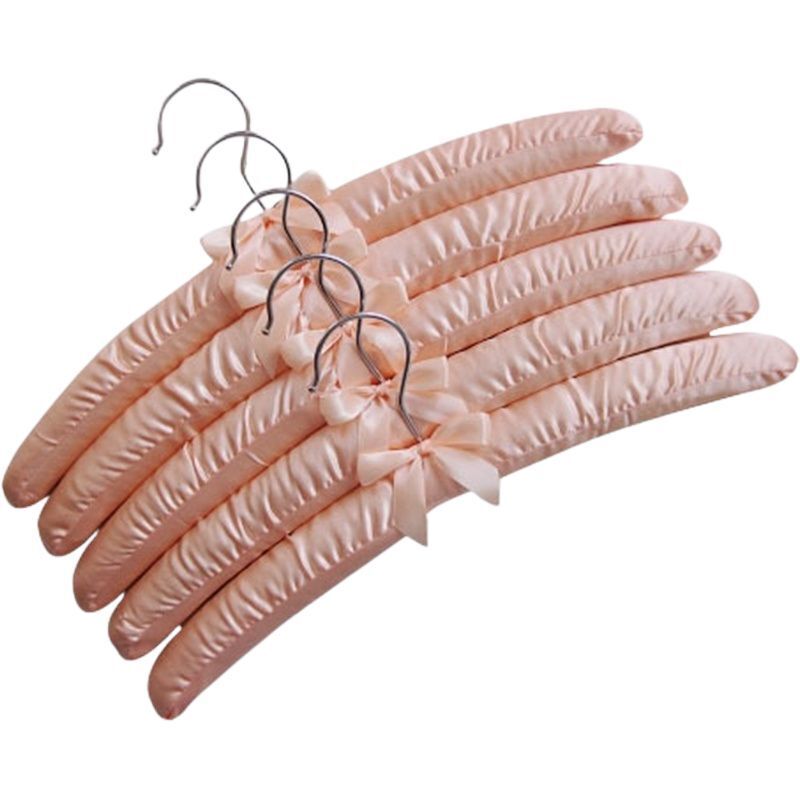 Clothes Hangers 5Pcs Wooden Fabric Coated Sponge Padded Hotel Shop Display Racks
