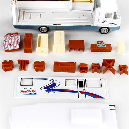 1:30 Diecast Luxury RV Recreational Vehicle Car Model Metal Camper Van Motorhome