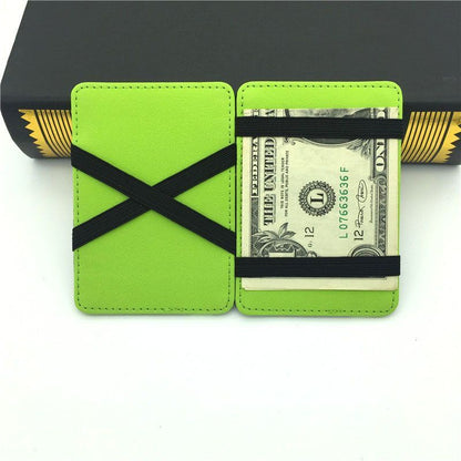 Synthetic Leather Wallet Money Clips Thin Clutch Bus Card Bag Small Cash Holder