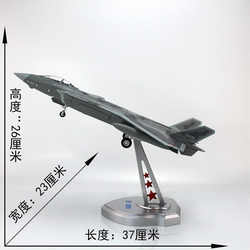 1:58 37CM China Air Force J-20S Stealth Fighter Plane Diecast Aircraft Model