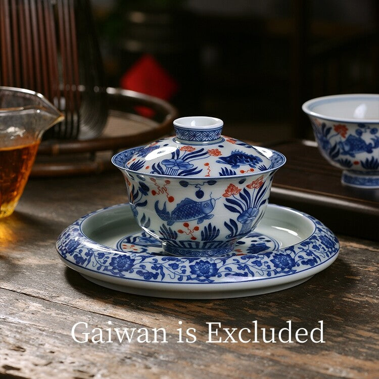 Jingdezhen Craft Porcelain Holder For Tea Pot / Gaiwan Ceramic Base Rack For Lid