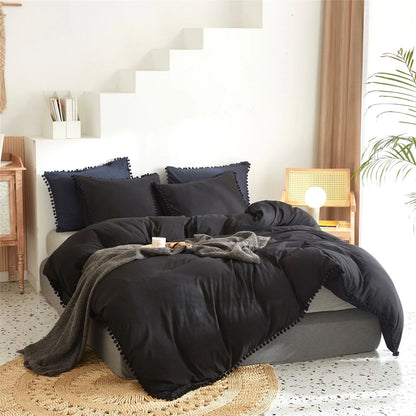 Bedding Set Queen Home Tassel Bed Cover Sets Size Duvet Cover No Sheet