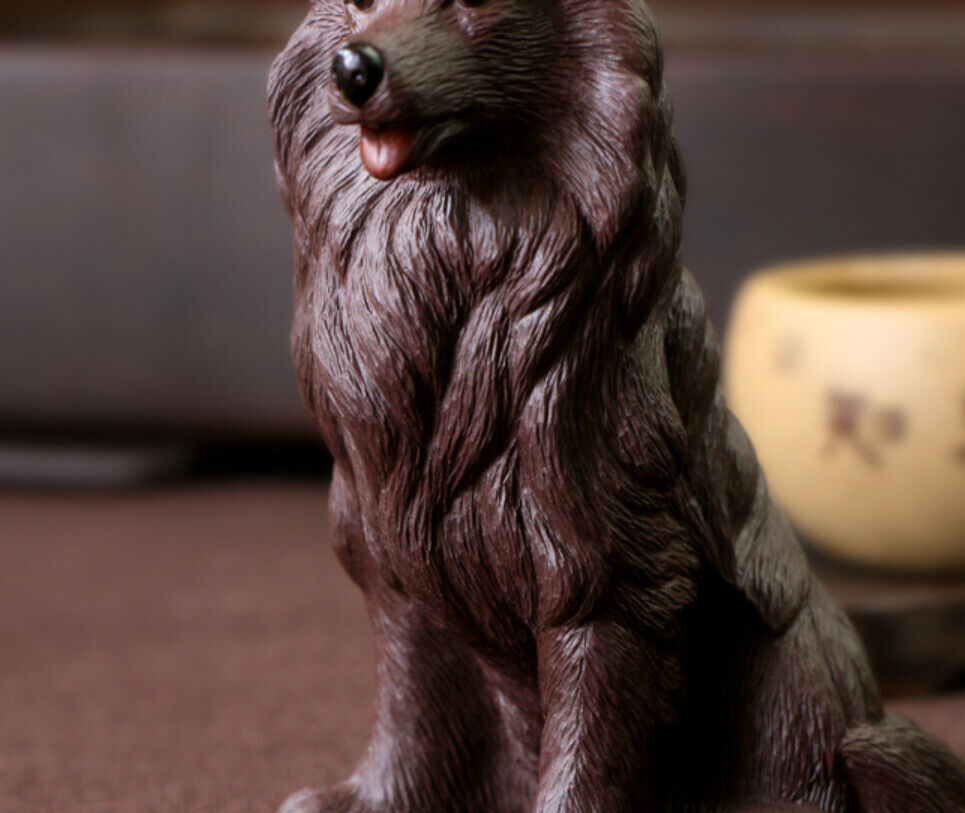 Yixing Purple Sand Tea Pet Shepherd Dog Decoration Shepherd Dog Purple Clay Dog in China-