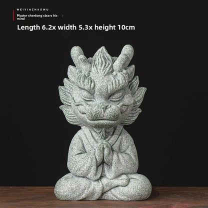 Green Sand Stone Tea Pet Tea Play 10cm 3.9in Kung Fu Tea Tray Decoration